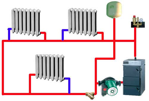 Фото 1 Схема водяного отопления дома